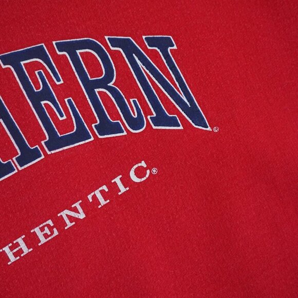 Vintage Northern Reflections Red Navy 100% Cotton Crewneck Varsity Sweater XL - Picture 8 of 10